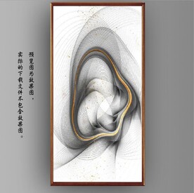 新中式抽象金色水墨玄关装饰画