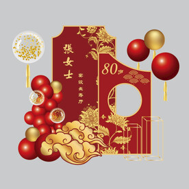 金红寿宴背景布置