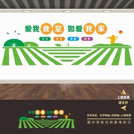 食堂文化墙标语海报展板