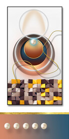 装饰画 魔方块格子 圆珠曲线