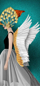 装饰画 羽毛 美女翅膀