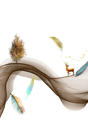 高清分层透明底推拉门打印图