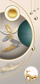 装饰画 麋鹿 叶子