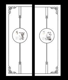 高清分层透明底推拉门打印图一套
