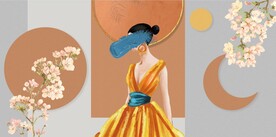 装饰画 美女 花