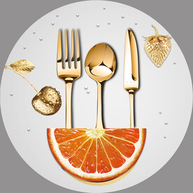 装饰画 刀叉 柠檬