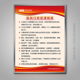 医院行政管理制度海报挂画展板