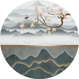 装饰画 水墨山水画 兰花