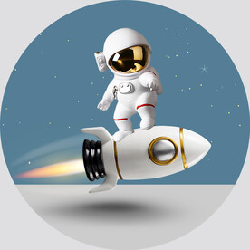 装饰画 火箭 宇航员