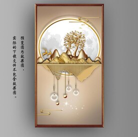 光影抽象几何麋鹿风景玄关装饰画