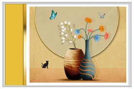 装饰画 插花 花瓶