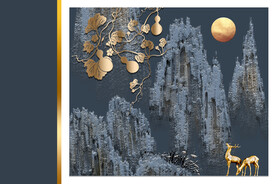 装饰画 麋鹿 葫芦