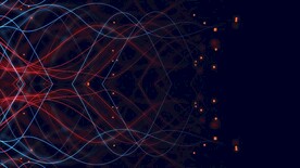 三维彩色粒子线条波浪动态视频