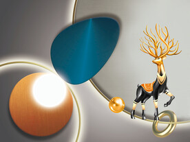 装饰画 光影画 麋鹿