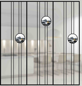 高清分层透明底推拉门打印图