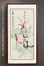 梅花喜鹊玄关装饰画
