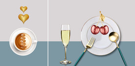 装饰画 樱桃 咖啡