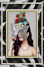 装饰画 美女 蝴蝶