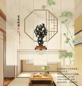 新中式禅意花鸟门帘