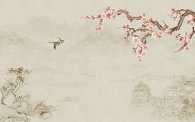 新中式花鸟山水画