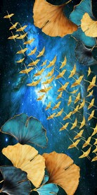 银杏花鸟装饰画