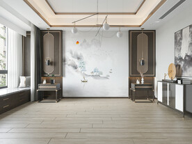 新中式卧室背景墙