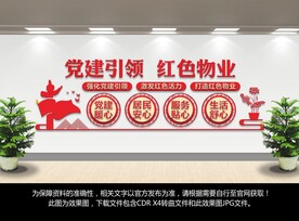 红色物业文化墙