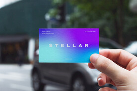 炫彩渐变镭射名片样机