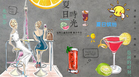 果汁水果饮料背景墙