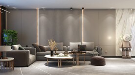 客厅装饰画背景墙效果图样机设计