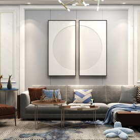 客厅装饰画背景墙效果图样机设计