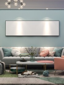 客厅装饰画背景墙效果图样机设计