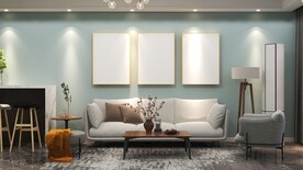 客厅装饰画背景墙效果图样机设计