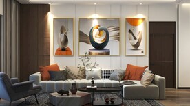 客厅装饰画背景墙效果图样机设计