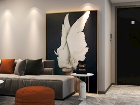 客厅装饰画背景墙效果图样机设计