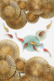 装饰画 金鱼 莲盘