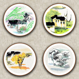 江南水乡四季风景画