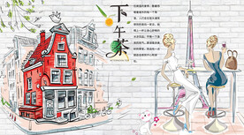 下午茶咖啡厅背景墙