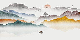 装饰画 新中式山水画