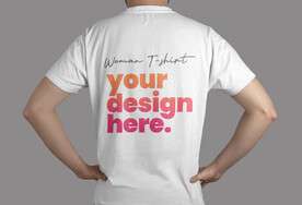 男性短袖白色T恤样机