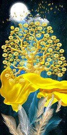 黄金发财树玄关画