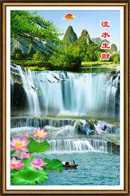 竖幅山水画