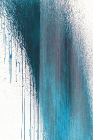 装饰画 蓝色线条水墨抽象画