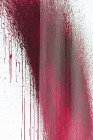 装饰画 红色线条水墨抽象画