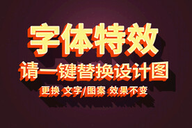黄色霓虹灯海报字体