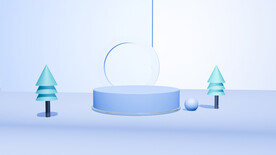 蓝色简约c4d展台