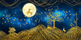 装饰画 抽象线条 梦幻星空