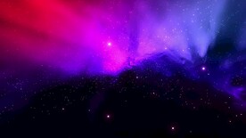 梦幻天空星云北极光动态视频