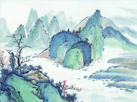 墙面壁纸 山水画
