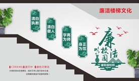 廉洁校园楼梯文化墙